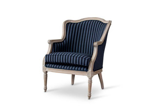 Charlemagne French Black & Grey Striped Accent Chair ASS378Mi CG4 By Baxton Studio