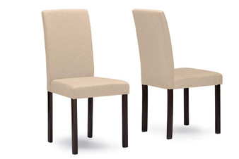 Andrew Beige Dining Chair - (Set Of 2) Andrew Dining Chair-Beige Fabric By Baxton Studio