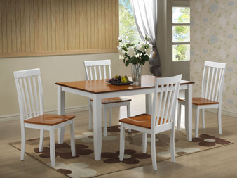 "22030" Bloomington Dining Table in White/Honey Oak