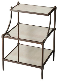 "7015025" Peninsula Mirrored Tiered Side Table "Special"