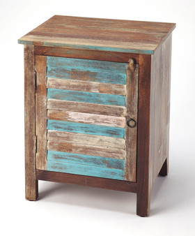 "5317290" Rustic Shutter Painted Accent Cabinet