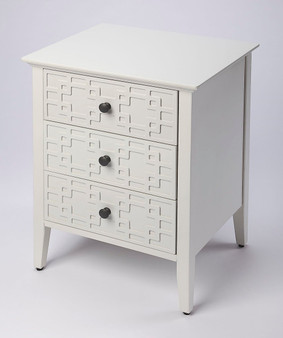 "5249304" Kinsley Glossy White 3-Drawer Accent Chest