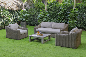 Renava Sapelo Outdoor Beige Wicker Sofa Set VGATRASF-125-8MM