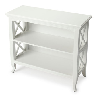 "3044304" Newport Glossy White Low Bookcase