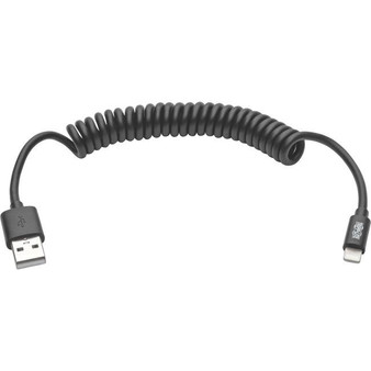 Tripp Lite 4Ft Lightning Usb/Sync Charge Coiled Cable For Apple Iphone / Ipad Black 4' "M100004COILBK"