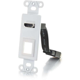 C2G Hdmi Pass Through Decorative Wall Plate With One Keystone - White "39711C2G"