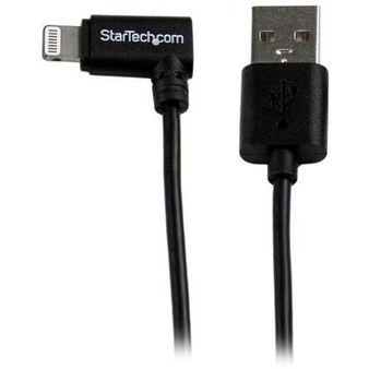 Startech.Com 2M (6Ft) Angled Black Apple 8-Pin Lightning Connector To Usb Cable For Iphone / Ipod / Ipad "USBLT2MBR"