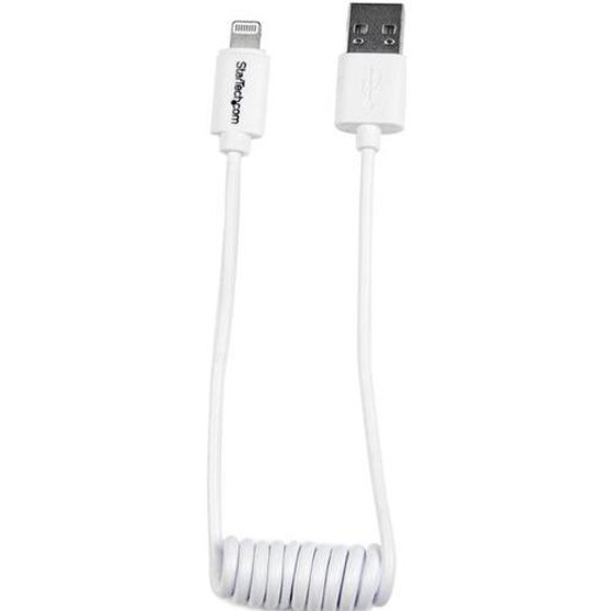Startech.Com Lightning To Usb Cable - Coiled - 0.3M (1Ft) - White "USBCLT30CMW"