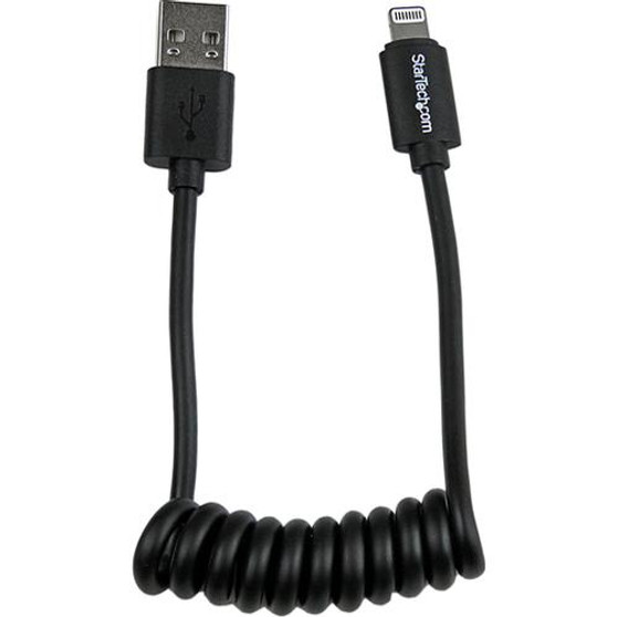 Startech.Com 0.3M (1Ft) Coiled Black Apple 8-Pin Lightning Connector To Usb Cable For Iphone / Ipod / Ipad "USBCLT30CMB"