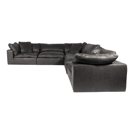 Clay Classic L Modular Sectional Nubuck Leather Black "YJ-1010-02"