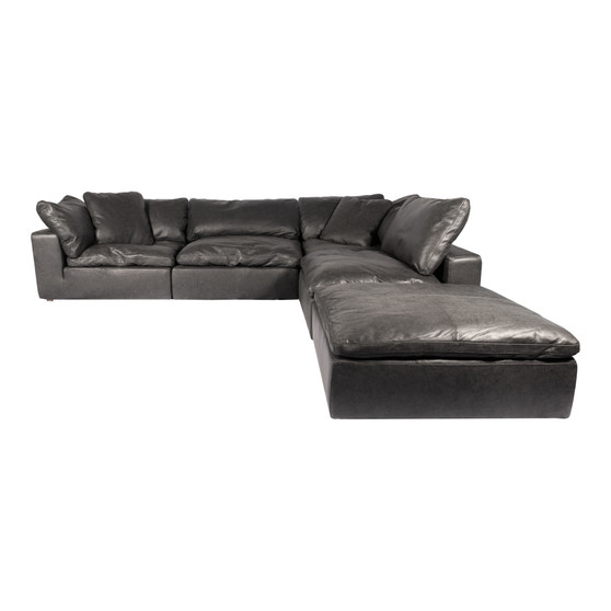 Clay Dream Modular Sectional Nubuck Leather Black "YJ-1011-02"