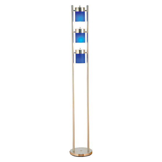 "3031FB" 3-Light Adjustable Floor Lamp - Blue By Ore International