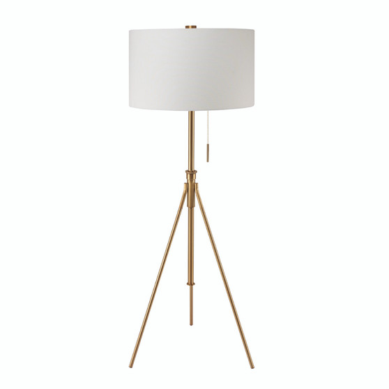 "31171F-SG" 58" To 72"H Mid-Century Adjustable Tripod Gold Floor Lamp By Ore International