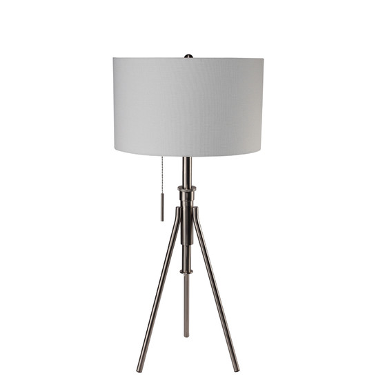 "31171T-SN" 32.5" To 37.5"H Mid-Century Adjustable Tripod Silver Table Lamp By Ore International