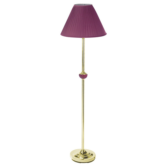 "3618BG" 60"H Burgundy Ceramic/Brass Floor Lamp By Ore International