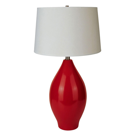 "6201RD" 28" Ceramic Urn Table Lamp - Red By Ore International