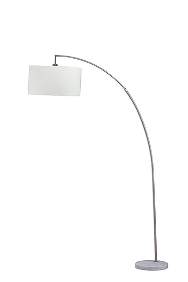 "6931SN" 86" In Allegro Silver Arc White Marble Floor Lamp By Ore International