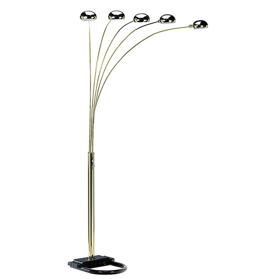 "6962G" 84"H 5 Arms Arch Floor Lamp - Polish Brass By Ore International