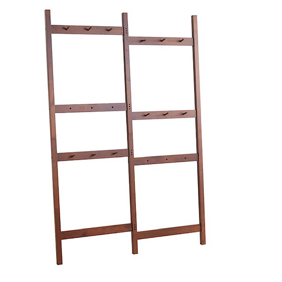 "D4795-ES" 71"In 2 Panel Mid Century Garment Rack Espresso Wood Partitions In One Rack By Ore International