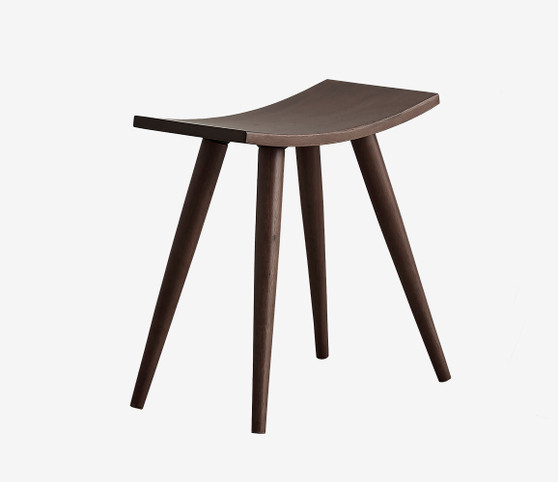 "D8185-ES" 18"In Espresso Wood Mid Century Saddle Stool By Ore International