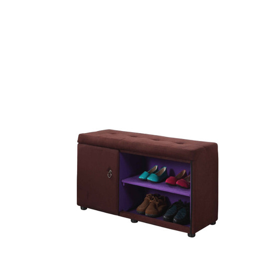 "HB4700" 18" Brown Shoe Compartment Bench By Ore International