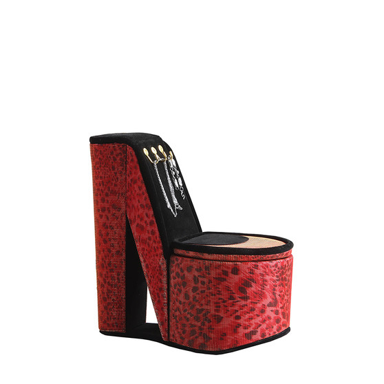 "HBB1830" 9" In Leopard Iridescent Print High Heel Shoe Display W/ Hooks Jewelry Box By Ore International