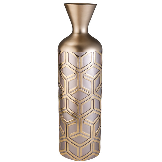 "K-4274-V2" 6.25"W X 22"H Rose Gold Bamboo Weave Vase Décor By Ore International