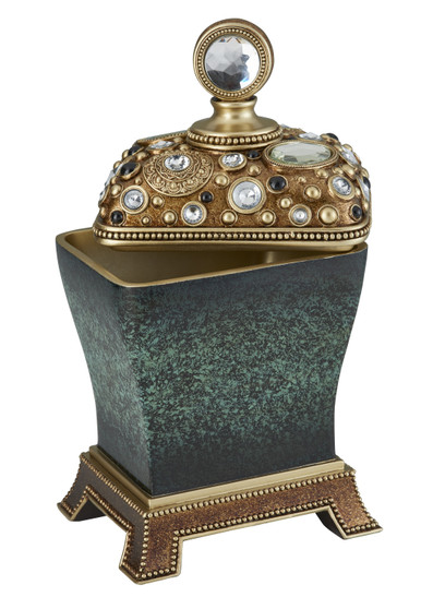 "K-4297JX" 13.25" Sedona Marbelized Green Gold Footed Décor Jewelry Box By Ore International