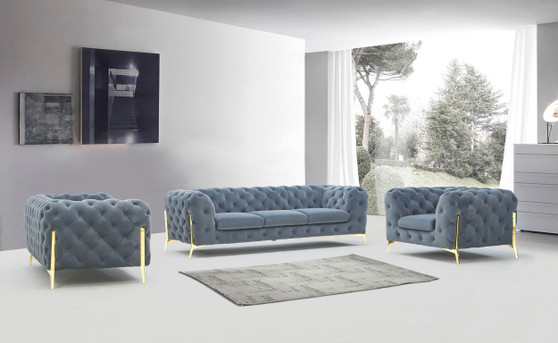 "VGCA1346-DKGRY-A-SET" VIG Divani Casa Sheila - Modern Dark Grey Fabric Sofa Set
