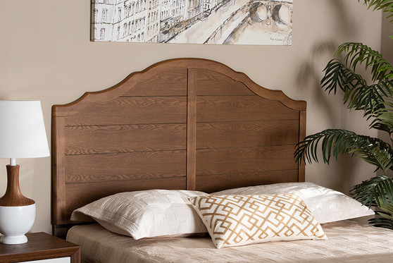 "MG9742-Ash Walnut-HB-Queen" Clive Vintage Traditional Farmhouse Ash Walnut Finished Wood Queen Size Headboard