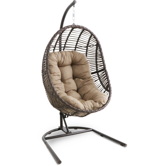 Avery Steel/Wicker Rattan Hanging Egg Chair "AVERYEGG-BRN"