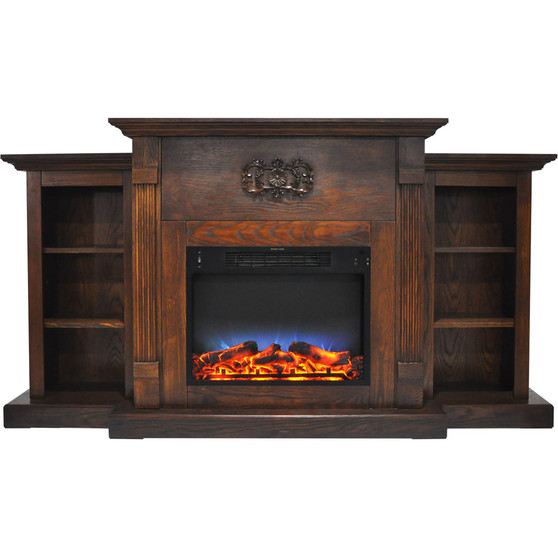 72.3"X15"X33.7" Sanoma Fireplace Mantel With Led Insert "CAM7233-1WALLED"