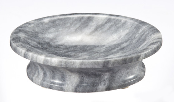 Vinca Cloud Gray Marble Round Soap Dish "BA01-41CG"