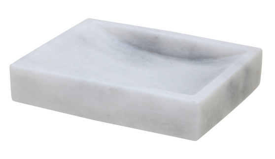 Myrtus Pearl White Marble Polished Finish Rectangular Soap Dish "BA02-4PW"