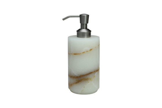 Eris Light Green Onyx Honed Finish Cylindrical Soap Dispenser "BA03-1LG"