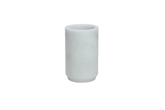 Eris Pearl White Marble Honed Finish Cylindrical Tumbler "BA03-2PW"