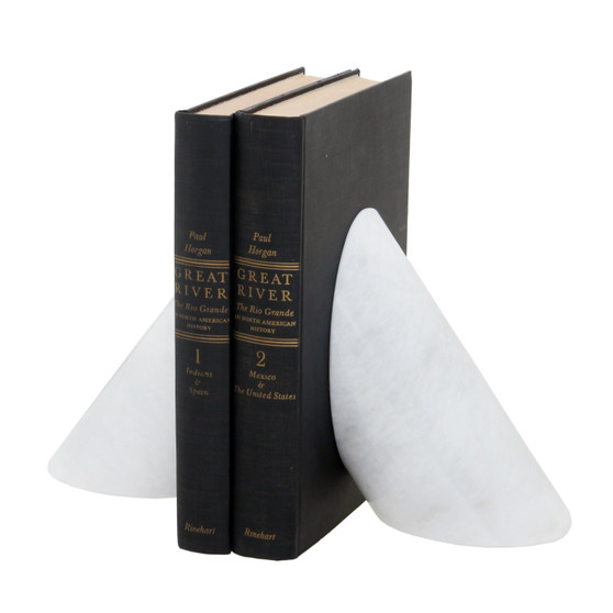 Coronet Pearl White Marble Bookends "BE35-PW"