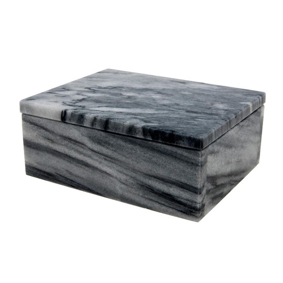 Asteria 5" Cloud Gray Marble Polished Finish Rectangular Box "BX45-CG"