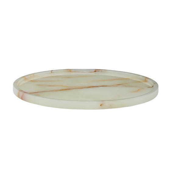 Athena Light Green Onyx Polished Finish 16" Round Place Tray "PC06-LG"