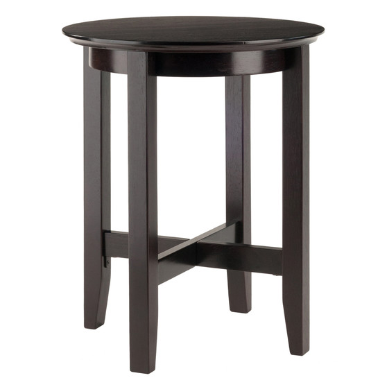 Toby Round Accent End Table, Espresso "92118"