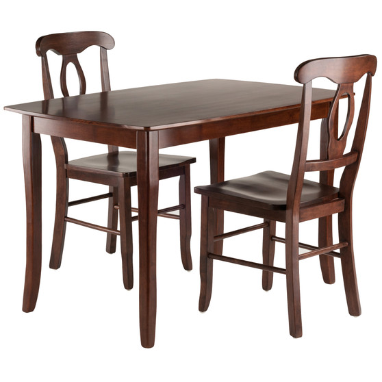 Inglewood 3-Piece Set Dining Table W/ 2 Key Hole Back Chairs "94398"