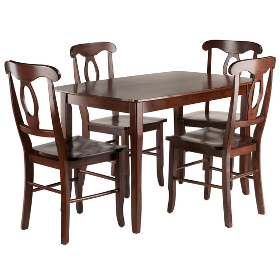 Inglewood 5-Piece Set Dining Table W/ 4 Key Hole Back Chairs "94547"