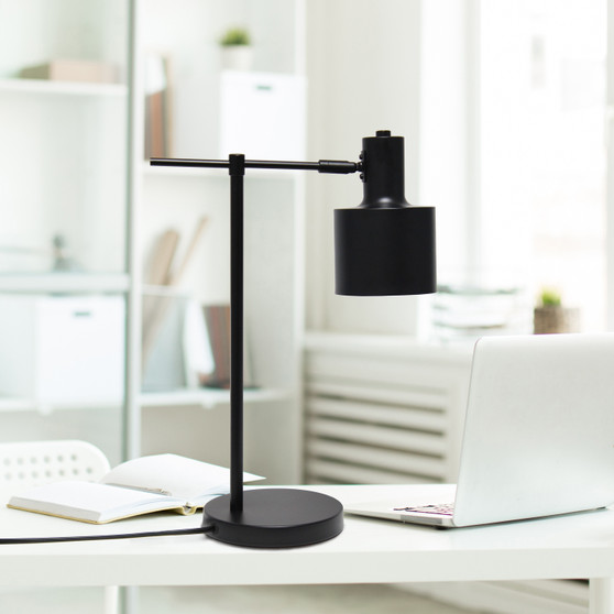 Lalia Home Mid Century Modern Metal Table Lamp, Black "LHT-4001-BK"