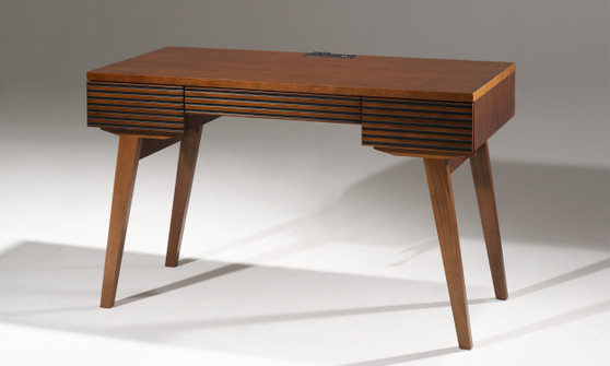 48" Mid - Century Modern Writing Desk With A Cognac Finish Over Brazilian Cherry Veneers/Solid Brazilian Cherry Wood Legs "TANGO-DK48CN"