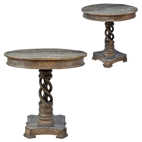 Bengal Manor Mango Wood Twist Accent Table "CVFNR602"