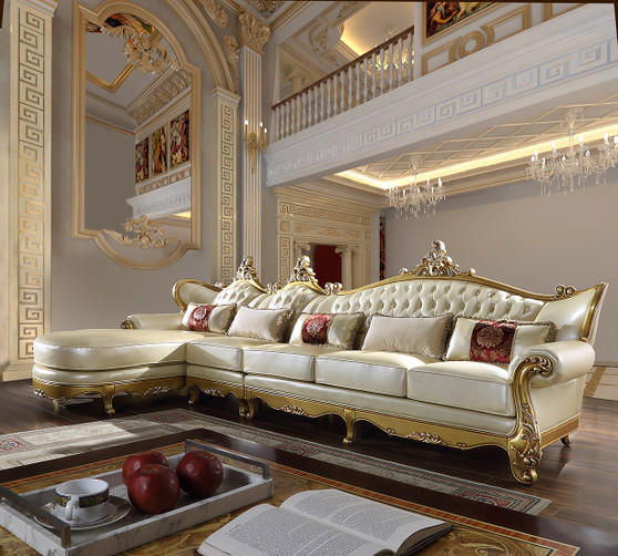 Homey Design HD-SEC132 Victorian 3-Piece Sectional Sofa