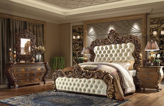 Homey Design HD-8011-BSET5-CK Victorian California King 5-Piece Bedroom Set