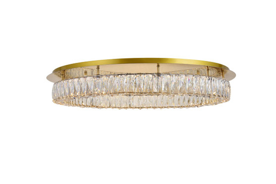 Monroe Led Light Gold Flush Mount Clear Royal Cut Crystal "3503F33G"