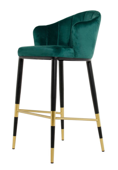 "VGEUMC-9701CH-BS" VIG Modrest Adak Modern Glam Green With Black & Gold Barstool