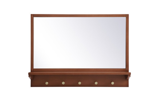 Entryway Mirror With Shelf 28 Inch X 21 Inch In Pecan "MR502821PE"